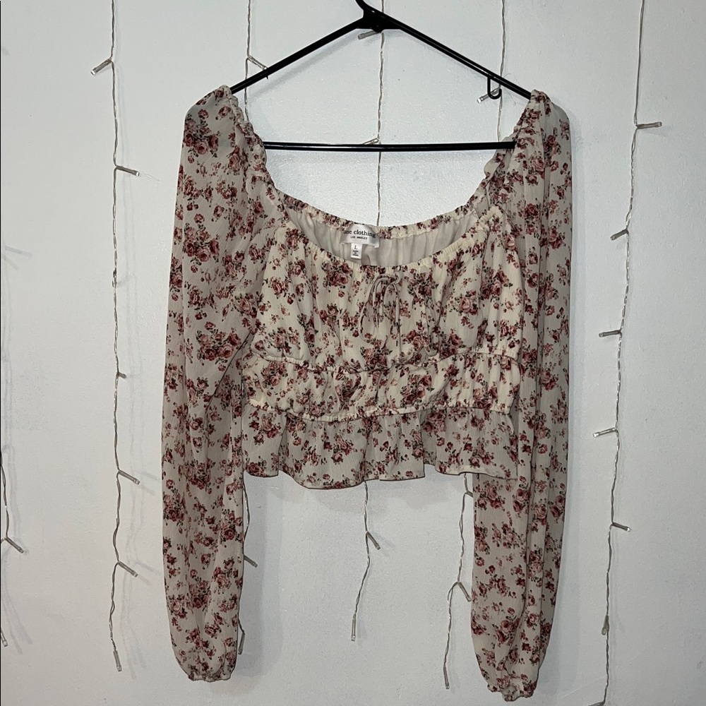 Elegant Floral Long Sleeve Blouse